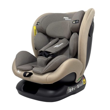 Scaun auto Mama Kiddies Nova Luxe i-Size, fixare cu centura de siguranță – culoare bej (40–150 cm) + CADOU pernă de călătorie