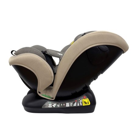 Scaun auto Mama Kiddies Nova Luxe i-Size, fixare cu centura de siguranță – culoare bej (40–150 cm) + CADOU pernă de călătorie