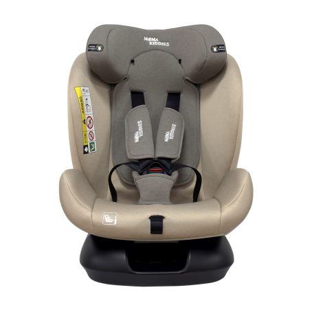 Scaun auto Mama Kiddies Nova Luxe i-Size, fixare cu centura de siguranță – culoare bej (40–150 cm) + CADOU pernă de călătorie