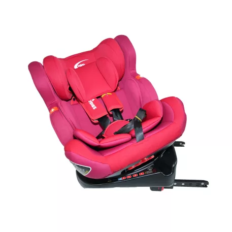 Scaun auto de siguranță Mama Kiddies Champion cu ISOFIX, rotativ 360° (0-36 kg)  roșu cu copertină cadou (certificat TUV)