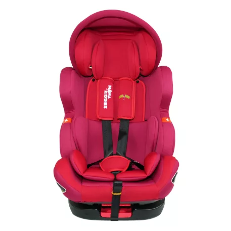 Scaun auto de siguranță Mama Kiddies Champion cu ISOFIX, rotativ 360° (0-36 kg)  roșu cu copertină cadou (certificat TUV)