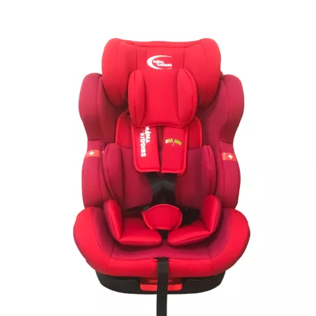 Scaun auto de siguranță Mama Kiddies Champion cu ISOFIX, rotativ 360° (0-36 kg)  roșu cu copertină cadou (certificat TUV)