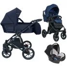 Mama Kiddies® Gino 3 în 1 – cărucior multifuncțional albastru, cu accesorii