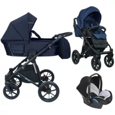   Mama Kiddies® Gino 3 în 1 – cărucior multifuncțional albastru, cu accesorii