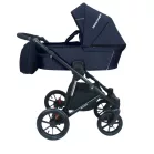 Cărucior Mama Kiddies Gino albastru cu geantă pentru scutece.