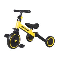   Tricicletă transformabilă în bicicletă de alergat Mama Kiddies Ethan MultiTrike 2 în 1, culoare galbenă