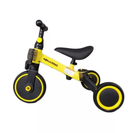 Tricicletă transformabilă în bicicletă de alergat Mama Kiddies Ethan MultiTrike 2 în 1, culoare galbenă