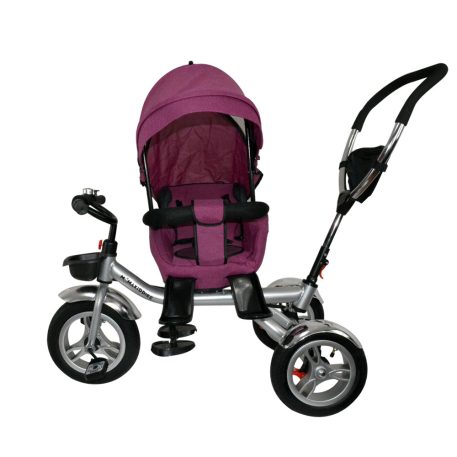Mama Kiddies full extrás fektethető 4az1-ben tricikli tolókarral és lábtartóval pink színben (360°-ban forgatható ülés)