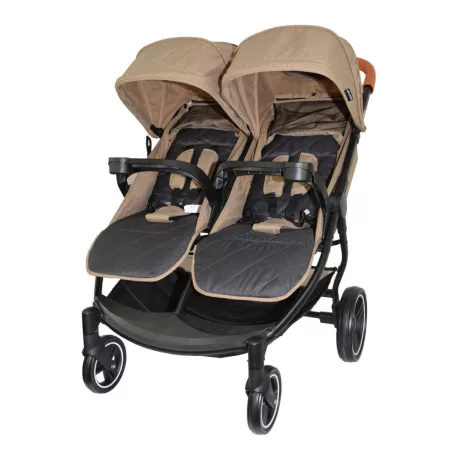 Mama Kiddies TWIN JAM ikerbabakocsi barna színben + ajándék dupla cumisüvegtartóval