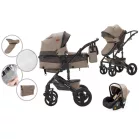 Mama Kiddies Evening Star Black Edition este un cărucior multifuncțional 3 în 1, în culoarea bej-maro. Vine cu accesorii și un cadou inclus.