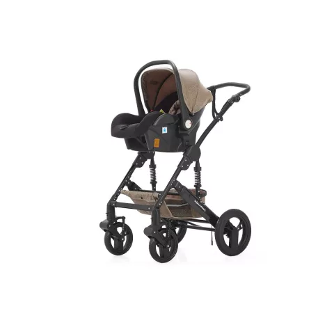 Scoică auto Mama Kiddies Evening Star Black Edition i-Size, culoare bej-maro.