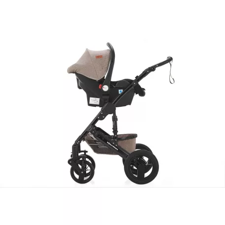 Scoică auto Mama Kiddies Evening Star Black Edition i-Size, culoare bej-maro.
