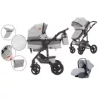 Mama Kiddies Evening Star Black Edition este un cărucior multifuncțional 3 în 1, în culoarea gri. Vine cu accesorii și un cadou inclus.