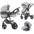 Mama Kiddies® Evening Star Black Edition este un cărucior multifuncțional 3 în 1, în culoarea gri. Vine cu accesorii și un cadou inclus.