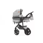 Cărucior Mama Kiddies Evening Star Black Edition gri cu landou.