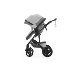 Cărucior Mama Kiddies Evening Star Black Edition gri cu parte sport.