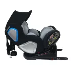 Scaun auto de siguranță Mama Kiddies Champion cu ISOFIX, rotativ 360° (0-36 kg)  gri deschis cu copertină cadou (certificat TUV)