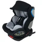 Scaun auto de siguranță Mama Kiddies Champion cu ISOFIX, rotativ 360° (0-36 kg)  gri deschis cu copertină cadou (certificat TUV)