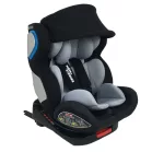 Scaun auto de siguranță Mama Kiddies Champion cu ISOFIX, rotativ 360° (0-36 kg)  gri deschis cu copertină cadou (certificat TUV)