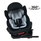 Scaun auto de siguranță Mama Kiddies Champion cu ISOFIX, rotativ 360° (0-36 kg)  gri deschis cu copertină cadou (certificat TUV)