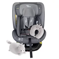   Scaun auto de siguranță Mama Kiddies® iSize Capry rotativ 360° cu sistem ISOFIX (40–150 cm) culoare gri + Cadou