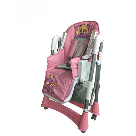 Mama Kiddies ProComfort rózsaszín víziló mintás multifunkciós etetőszék + Ajándék