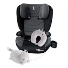 Scaun auto de siguranță Mama Kiddies i-Fix Corsica (100–150 cm) gri închis + Cadou