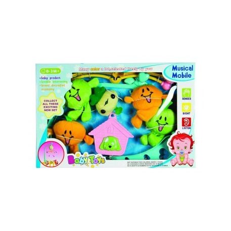 Forgó zenélő plüss gyümölcsös játék kiságyra - nagy méretű díszdobozos csomagolásban