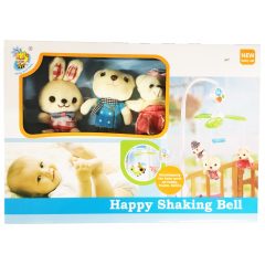   Jucărie muzicală rotativă din pluș cu 3 figurine (1 iepuraș + 2 ursuleți)