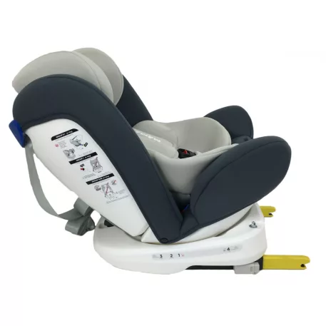 Scaun auto de siguranță Mama Kiddies Murphy cu ISOFIX, rotativ 360° (0-36 kg) culoare grey cu copertină cadou (certificat TUV)