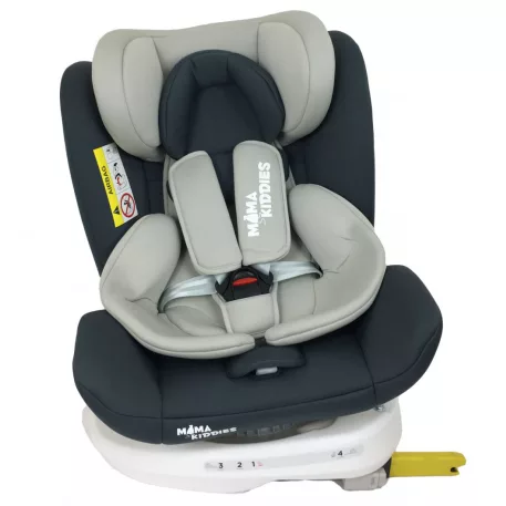Scaun auto de siguranță Mama Kiddies Murphy cu ISOFIX, rotativ 360° (0-36 kg) culoare grey cu copertină cadou (certificat TUV)
