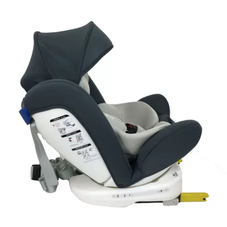 Scaun auto de siguranță Mama Kiddies Murphy cu ISOFIX, rotativ 360° (0-36 kg) culoare grey cu copertină cadou (certificat TUV)