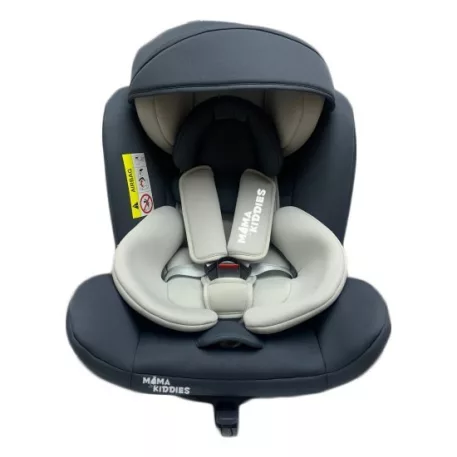 Scaun auto de siguranță Mama Kiddies Murphy cu ISOFIX, rotativ 360° (0-36 kg) culoare grey cu copertină cadou (certificat TUV)