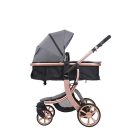 Mama Kiddies Sun Grey ELITE 3 în 1 – cărucior pentru copii disponibil în culoarea gri deschis, echipat cu accesorii + cadou