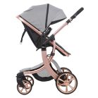 Mama Kiddies Sun Grey ELITE 3 în 1 – cărucior pentru copii disponibil în culoarea gri deschis, echipat cu accesorii + cadou