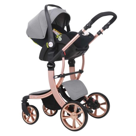 Mama Kiddies Sun Grey ELITE 3 în 1 – cărucior pentru copii disponibil în culoarea gri deschis, echipat cu accesorii + cadou