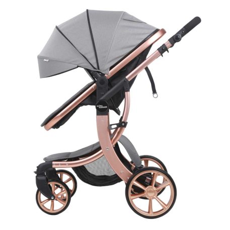 Mama Kiddies Sun Grey ELITE 3 în 1 – cărucior pentru copii disponibil în culoarea gri deschis, echipat cu accesorii + cadou