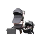 Mama Kiddies Sun Grey ELITE 3in1 este un cărucior pentru copii disponibil în culoarea gri, echipat cu accesorii + Cadou