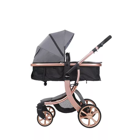Mama Kiddies Sun Grey ELITE 3in1 este un cărucior pentru copii disponibil în culoarea gri, echipat cu accesorii + Cadou