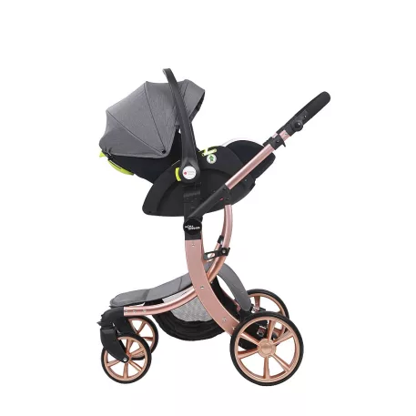 Mama Kiddies Sun Grey ELITE 3in1 este un cărucior pentru copii disponibil în culoarea gri, echipat cu accesorii + Cadou