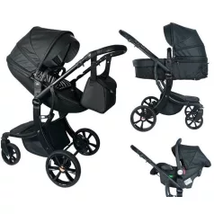   Mama Kiddies® New York cărucior multifuncțional 3-în-1 cu accesorii, culoare neagră + cadou