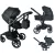 Mama Kiddies® New York cărucior multifuncțional 3-în-1 cu accesorii, culoare neagră + cadou