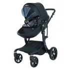 Mama Kiddies New York cărucior multifuncțional 3-în-1 cu accesorii, culoare neagră + cadou
