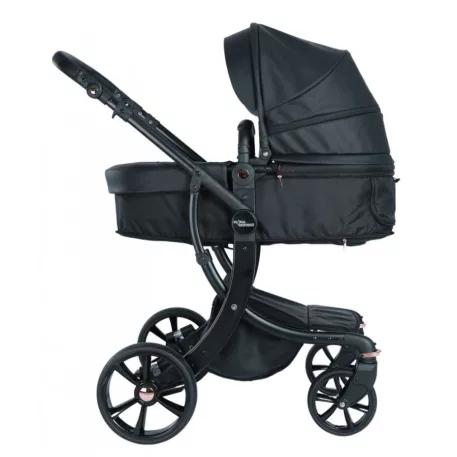 Mama Kiddies New York cărucior multifuncțional 3-în-1 cu accesorii, culoare neagră + cadou