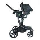 Mama Kiddies New York cărucior multifuncțional 3-în-1 cu accesorii, culoare neagră + cadou