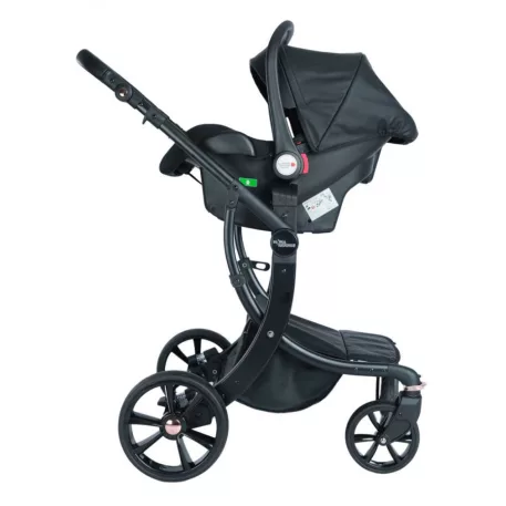 Mama Kiddies New York cărucior multifuncțional 3-în-1 cu accesorii, culoare neagră + cadou