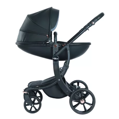 Mama Kiddies New York cărucior multifuncțional 3-în-1 cu accesorii, culoare neagră + cadou