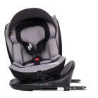 Scaun auto de siguranță ISOFIX 360° rotativ Mama Kiddies iSize Power GT2 (40-150 cm) în culoare gri, cu cadou – parasolar