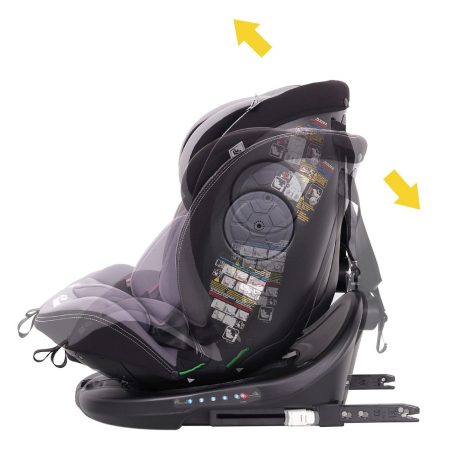 Scaun auto de siguranță ISOFIX 360° rotativ Mama Kiddies iSize Power GT2 (40-150 cm) în culoare gri, cu cadou – parasolar