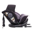 Scaun auto de siguranță ISOFIX 360° rotativ Mama Kiddies iSize Power GT2 (40-150 cm) în culoare gri închis, cu cadou – parasolar
